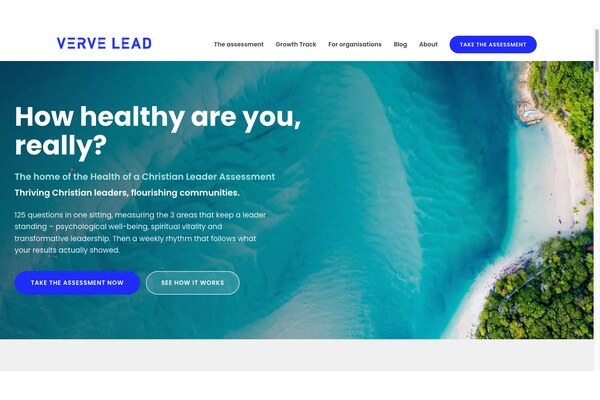 Verve Lead - Wellbeing Platform for Christian Leaders website screenshot